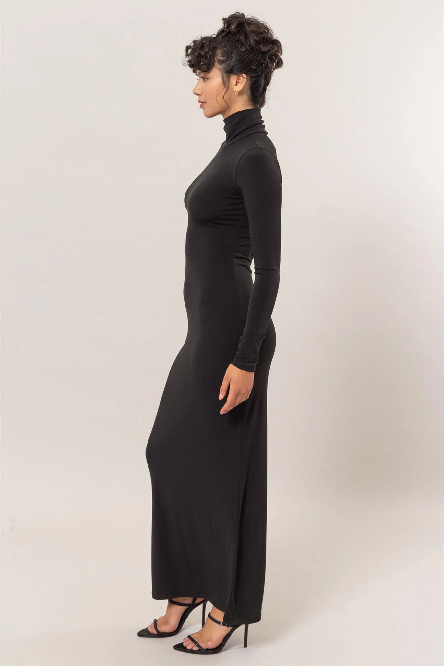 long turtleneck bodycon dress Kimmy Turtleneck Bodycon Maxi Dress