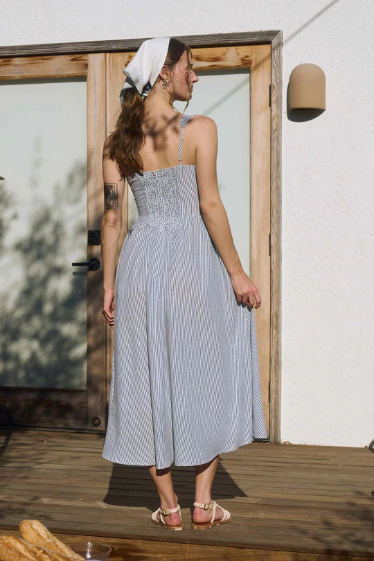 STRIPE SLEEVELESS CORSET DETAIL MIDI DRESS – The Pop-up shop li